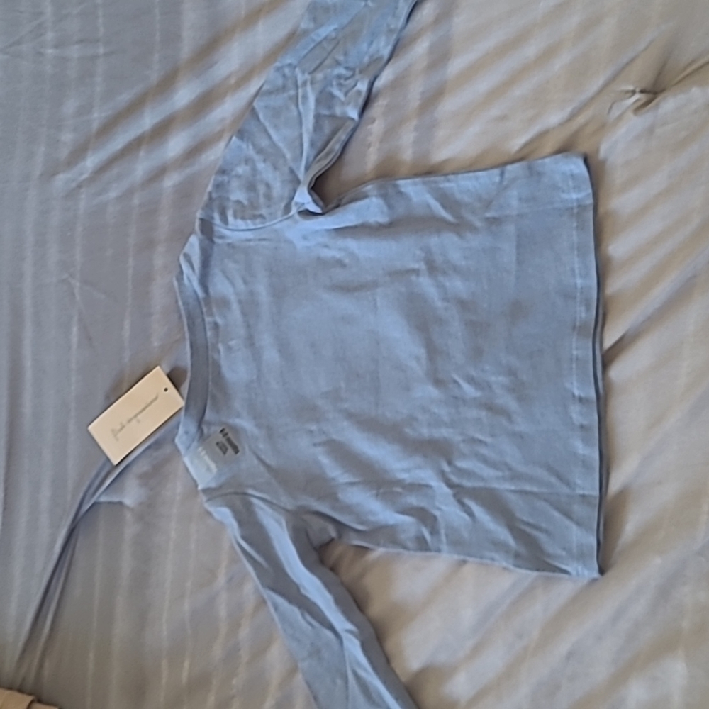 First Impressions Christmas long Sleve Shirt, Blue, Size 6-9 months. - Picture 5 of 5